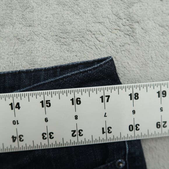 DKNY Jeans Women's Size 12 Blue Mid-Rise Straight Denim Dark Wash 26.5" Inseam - Picture 2 of 14